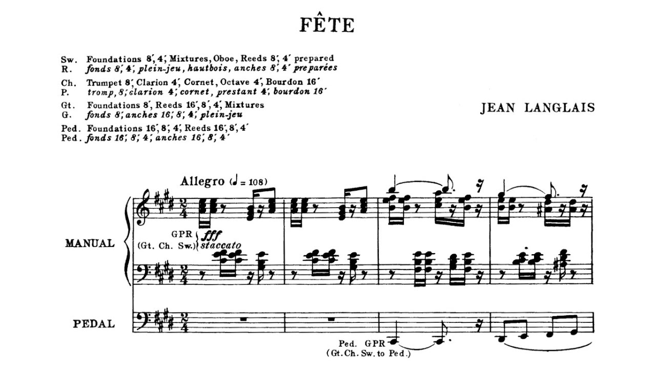 Langlais, Jean (1946): Fête pour orgue, op. 51 - Christopher Young