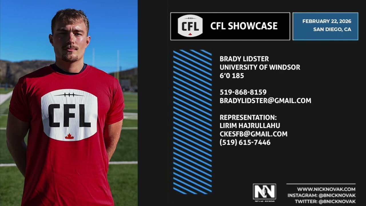 Brady Lidster K: 2026 CFL SPT Showcase 
