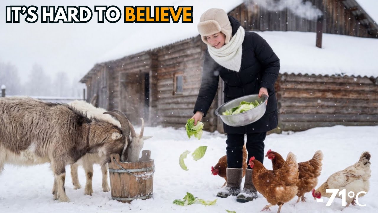 Young Woman Surviving Alone in the Taiga | Life and Cooking at -71°C