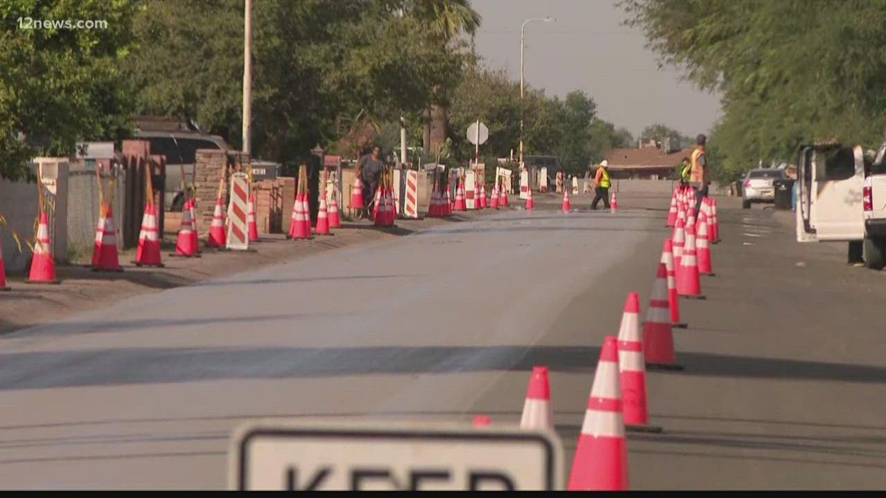Cool seal pavement installed in Phoenix to help reduce heat island effect