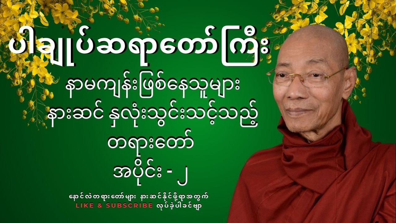 နာမကျန်းဖြစ်နေသူများ နားဆင်နှလုံးသွင်းသင့်သည့်တရားတော် ၂ - ပါချုပ်ဆရာတော်