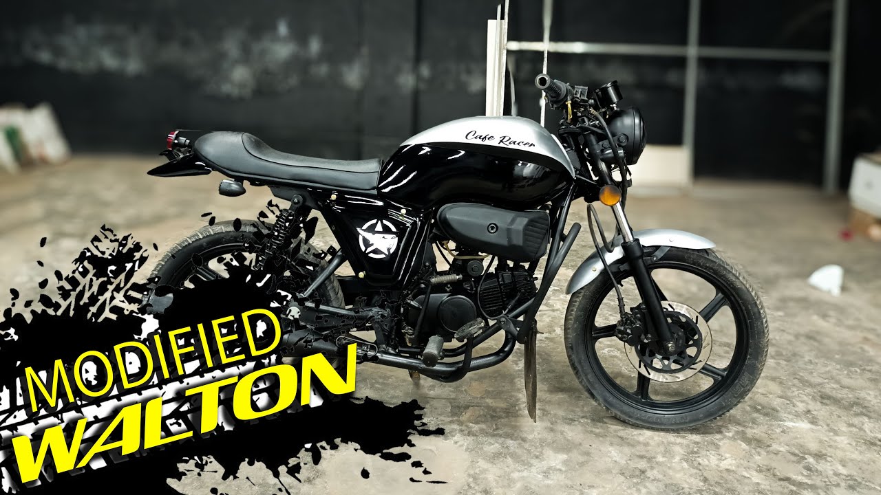 Modified walton fucsion 100cc bike to cafe racer style..