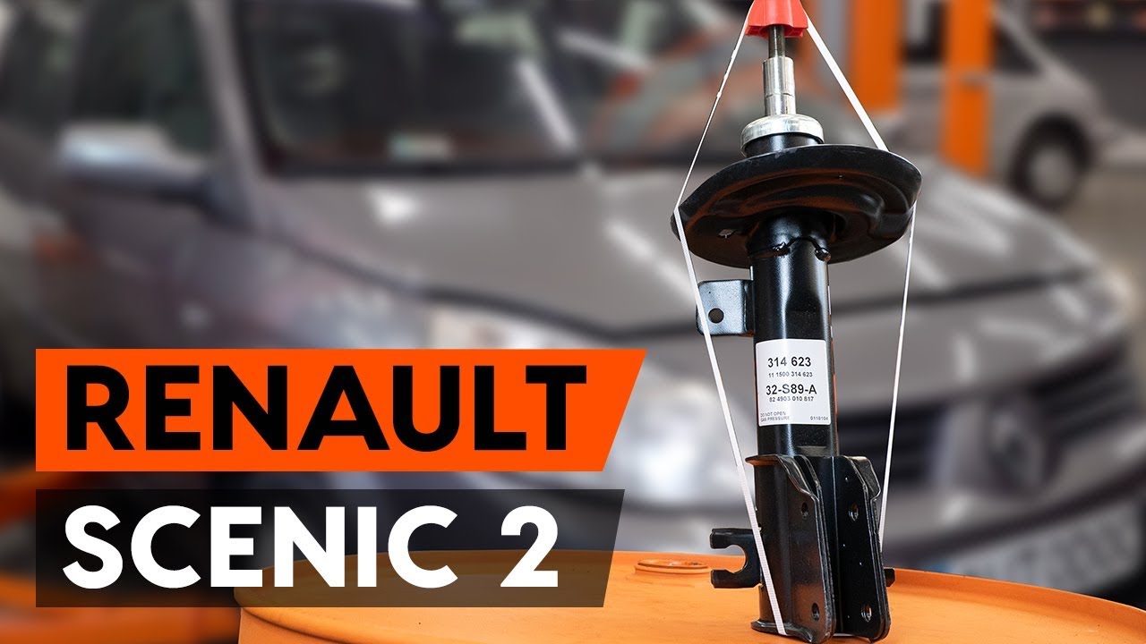 How to change a front shock strut on RENAULT SCENIC 2 (JM) [TUTORIAL AUTODOC]