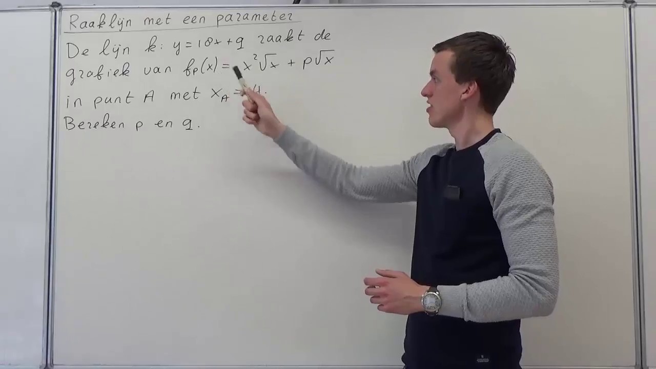 Raaklijn met een parameter (VWO wiskunde B)