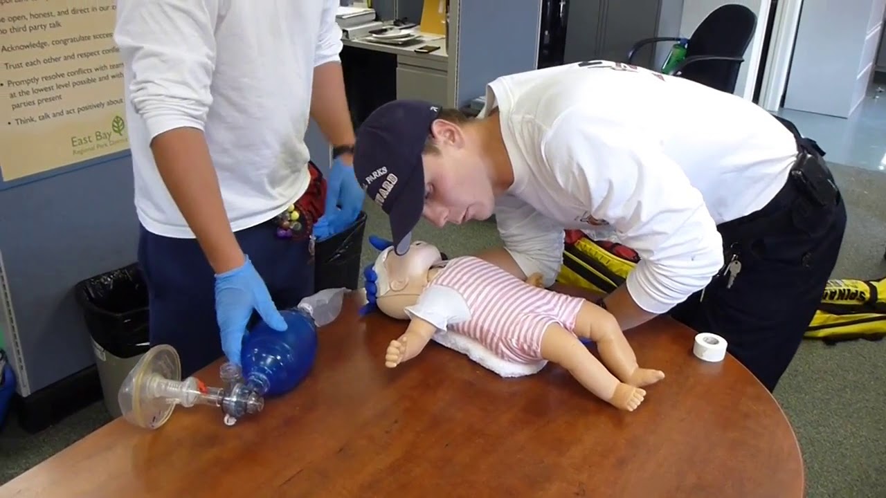 Lifeguarding Drill: 2-Rescuer infant CPR with Lots of Complications