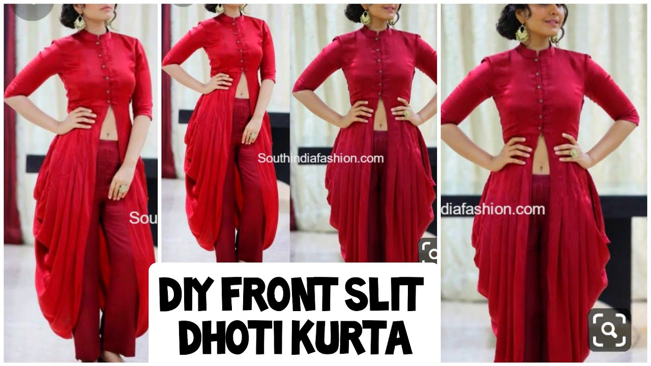DIY FRONT SLIT DHOTI KURTA / Cutting and stiching of dhoti dress(hindi)