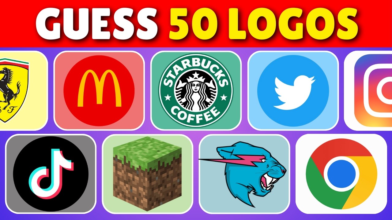 Can You Guess the Correct Logo? | 50 Famous Logos Challenge!