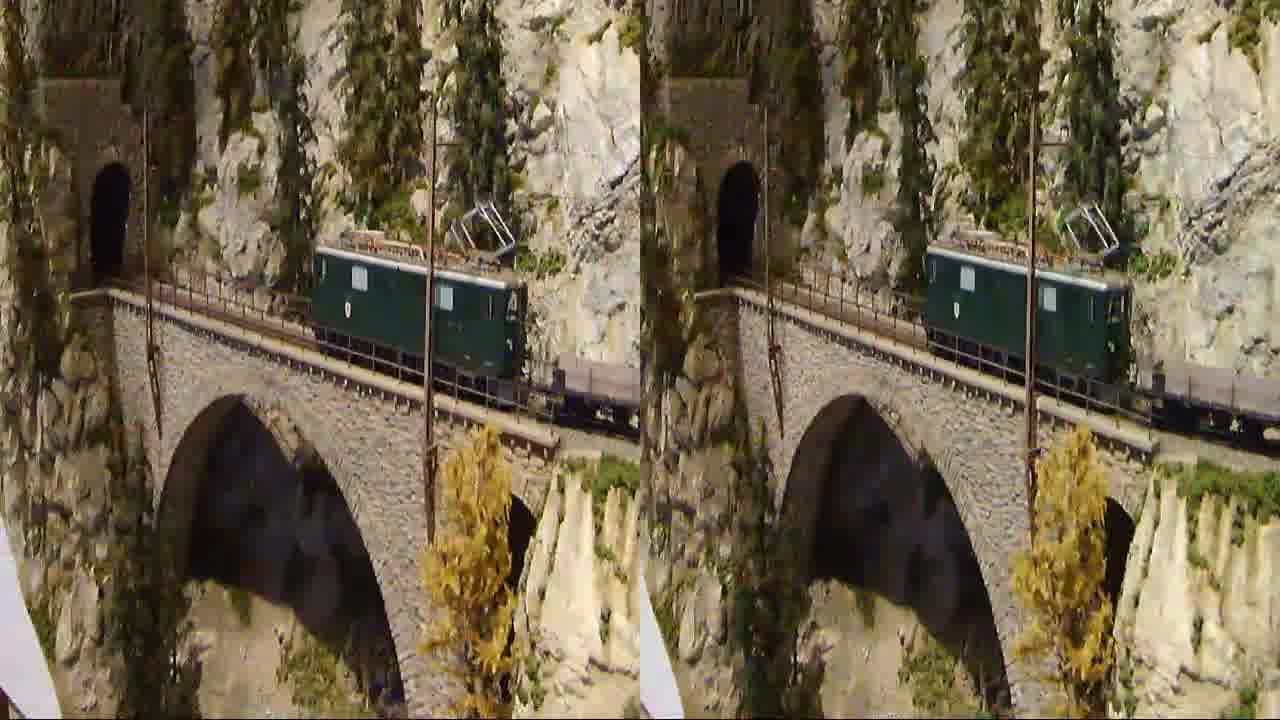 Bahnmuseum Albula Berg&uuml;n Modellbahnanlage/ Albula Railway Museum Model Railway in 3 D