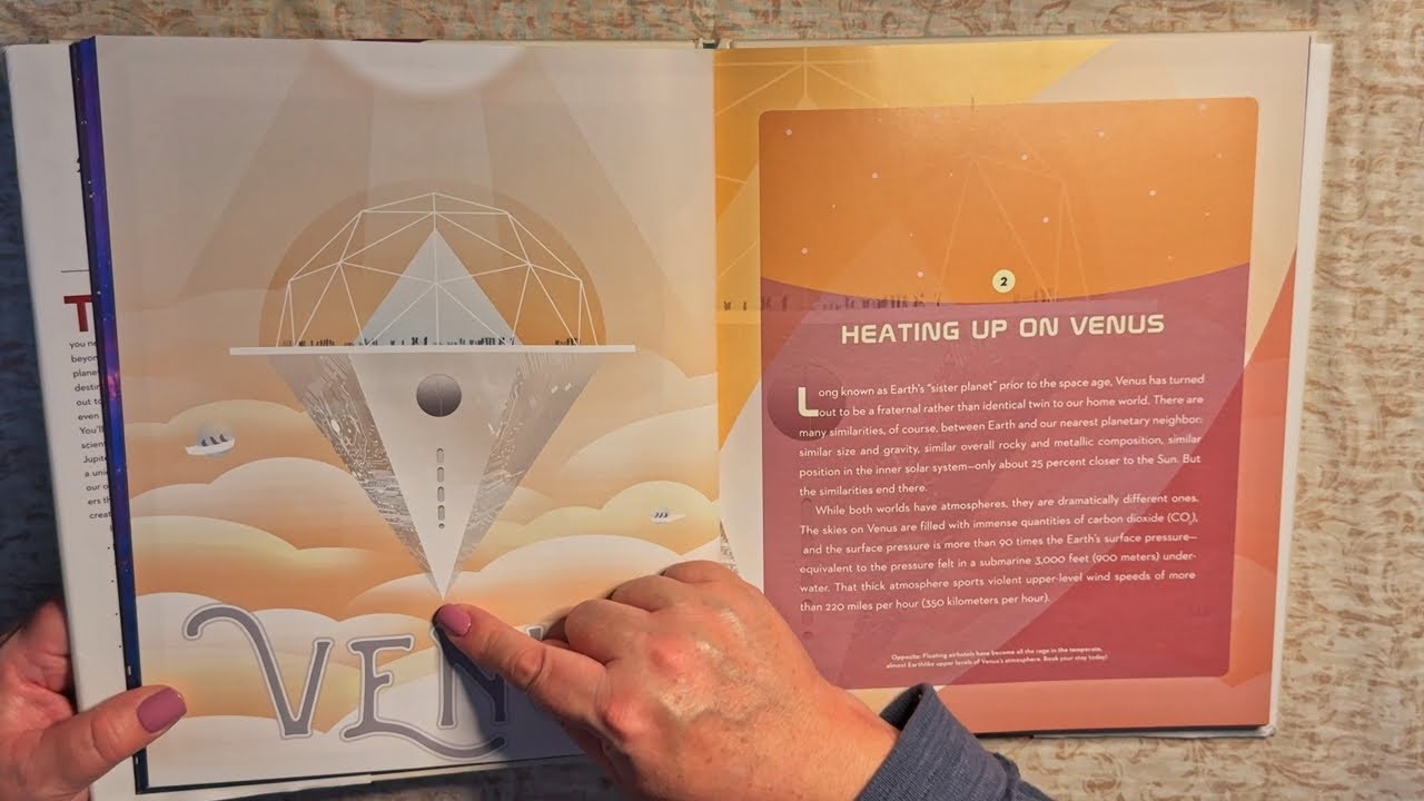 ASMR Planetary Travel Guide Book- soft female voice, tracing, page turning, reading, relaxing