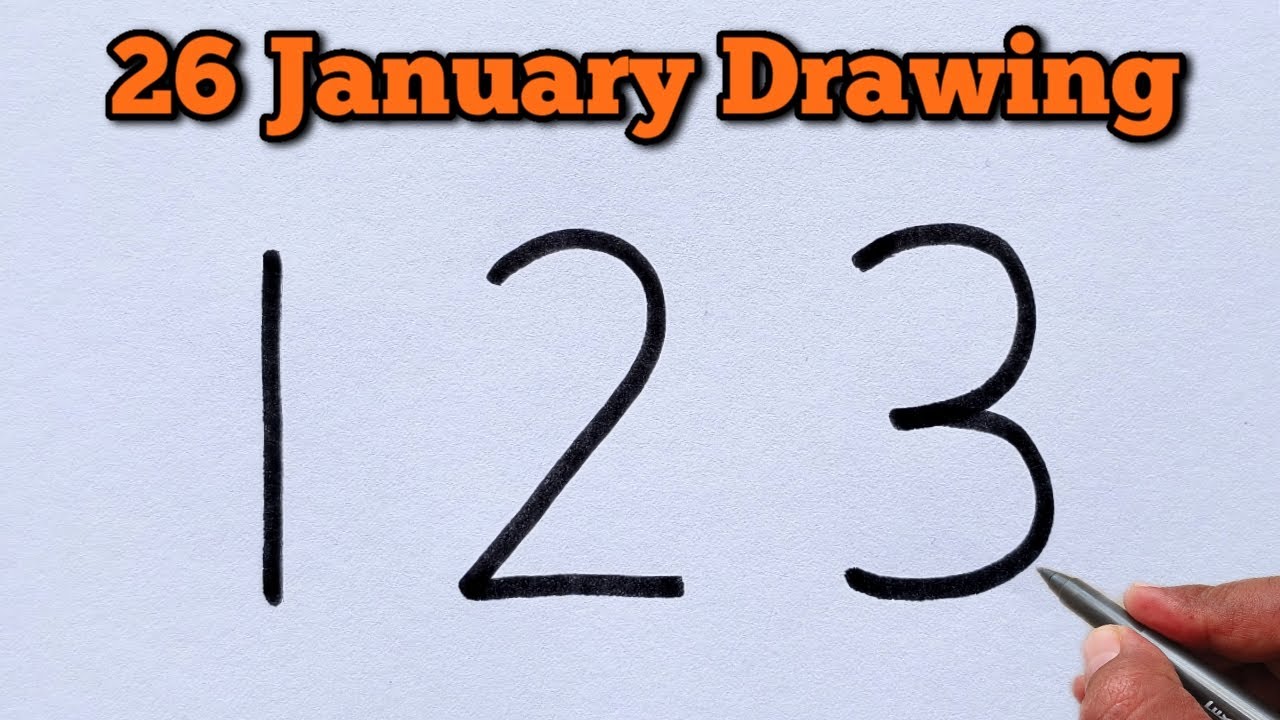 How to Draw Republic Day Special Drawing with 123 Number 🇮🇳 | Easy Number Art