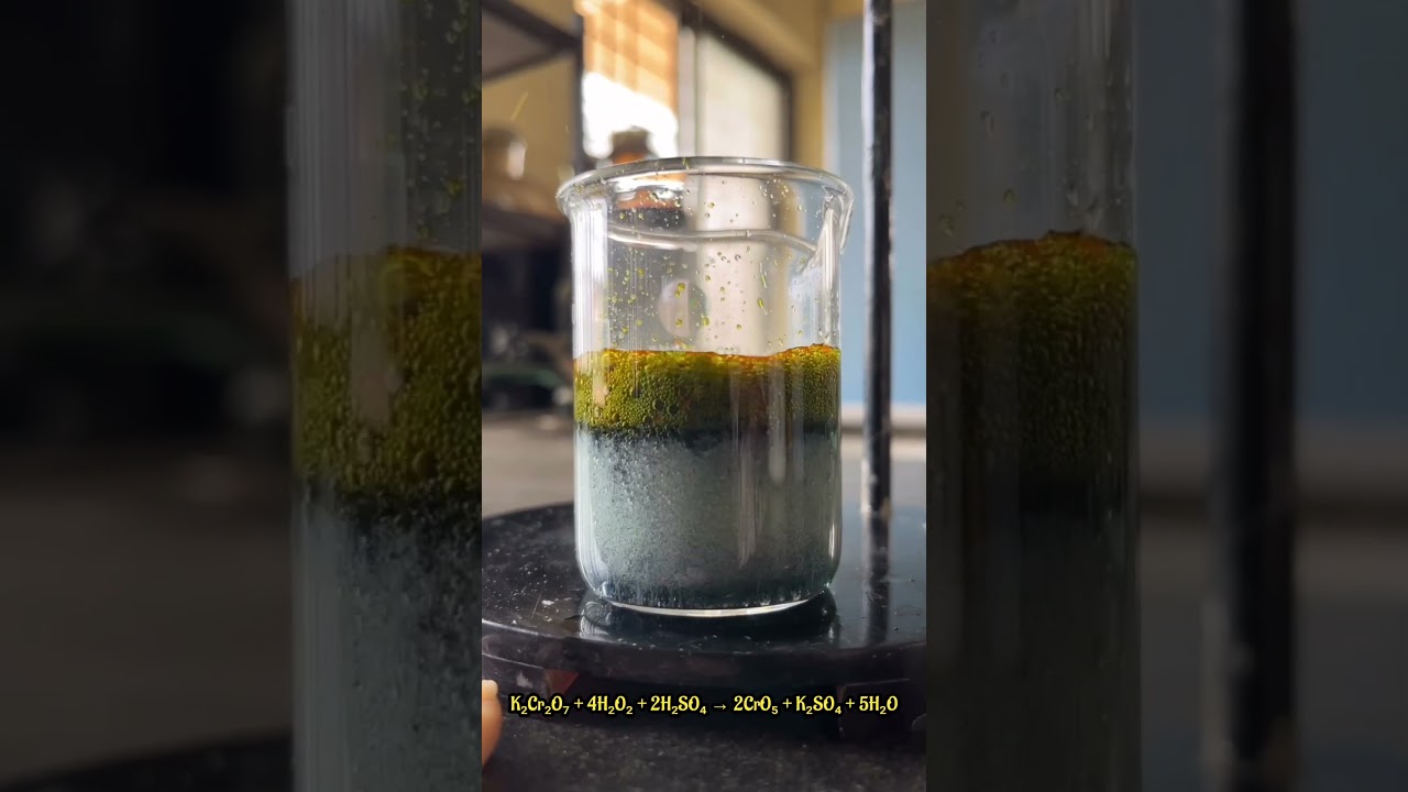 Redox Reaction | redox reaction between K₂Cr₂O₇, H₂O₂, and H₂SO₄ | Orange-Green Magic of Chemistry.