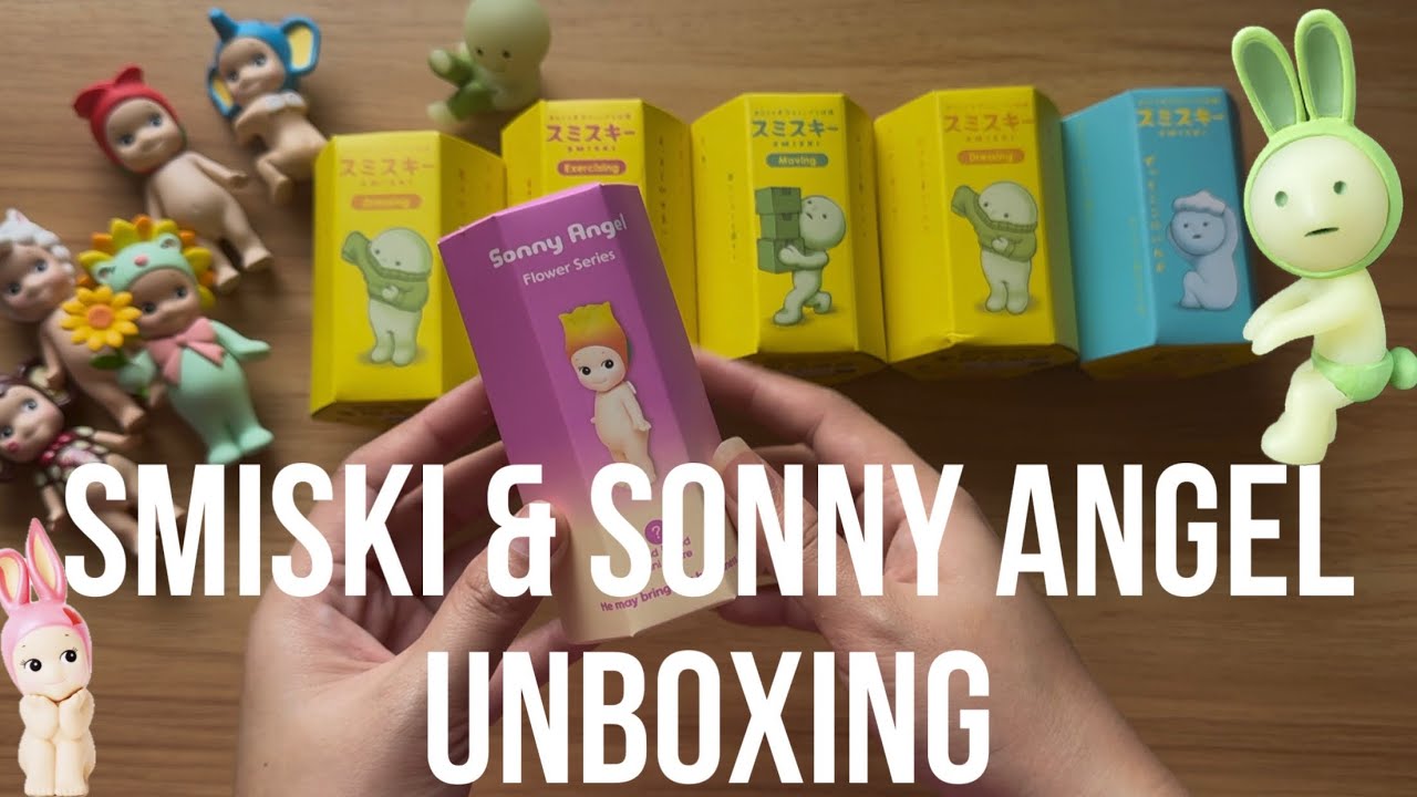 Unboxing Sonny angel flower series & smiski | dressing, moving, exercising & toilet series #smiski