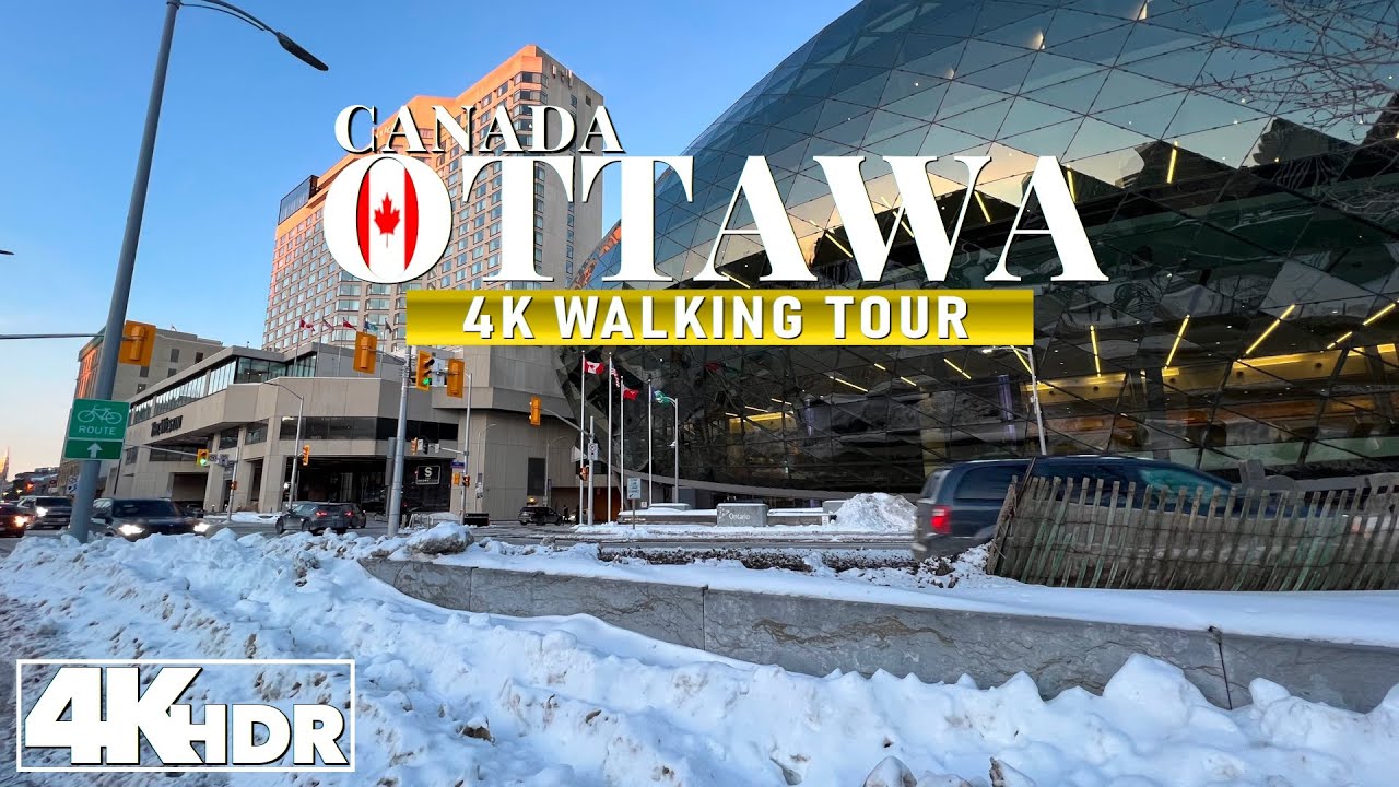 Ottawa Canada 🇨🇦 Winter Walking Tour, Weekend 21 Jan 2024 in 4K UHD (HDR) 60 fps