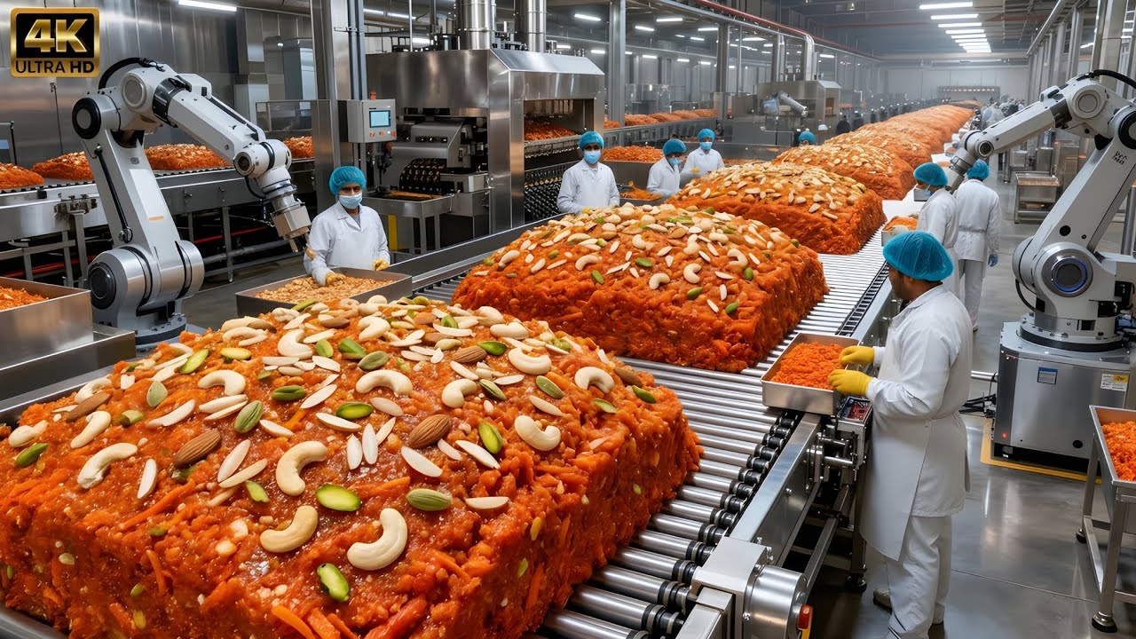 Inside India's BIGGEST Carrot Halwa Factory  200 KG Pure Desi Ghee Process