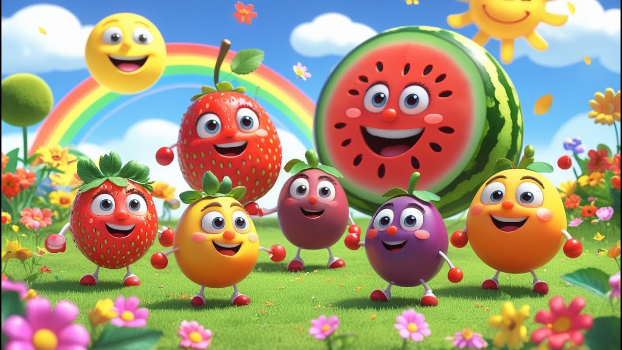 🍓🍌 Fructe Dansatoare - Cantece pentru Copii cu Fructe - Desene Animate 🍎🍍