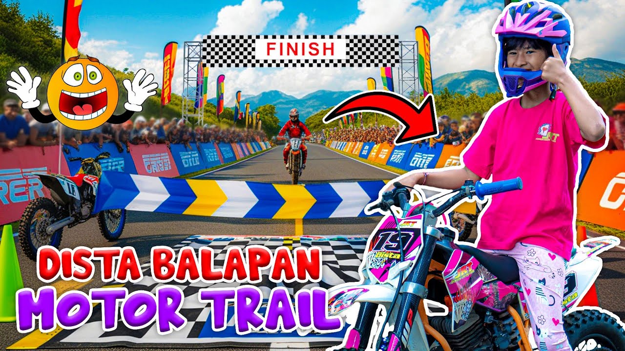 DISTA VS UCUP BALAPAN MOTOR TRAIL SAMPE ADA YANG JATUH😱!! AWAS HATI-HATI🥲 #viralvideo