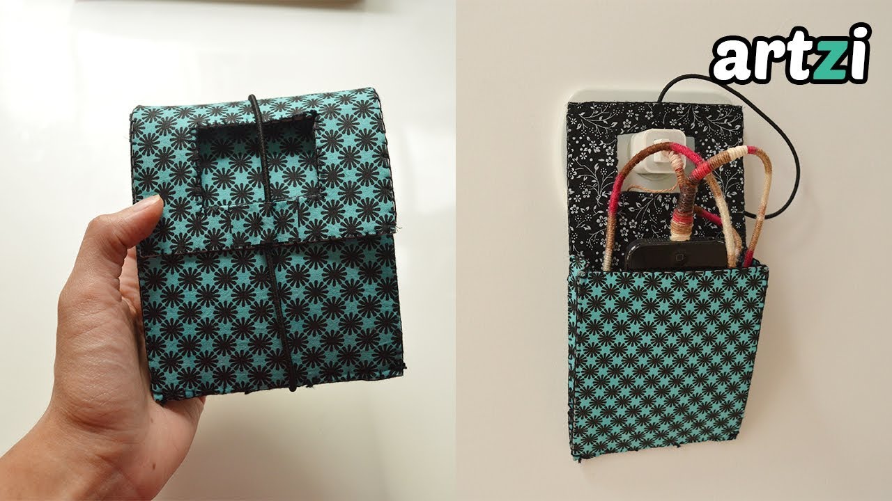 Fabric and Craftfoam Cell Phone Charger Holder