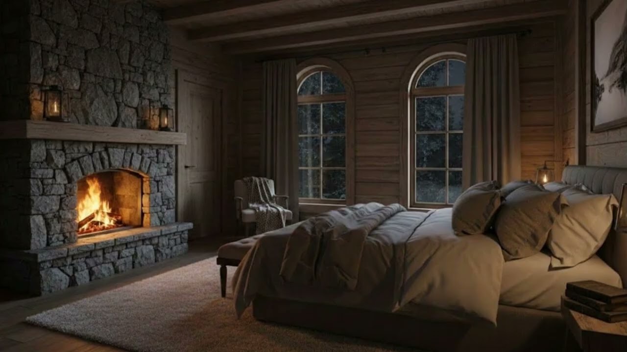 Serene Woodland Bedroom for Sleeping 😴 | Night Ambience (No Music)