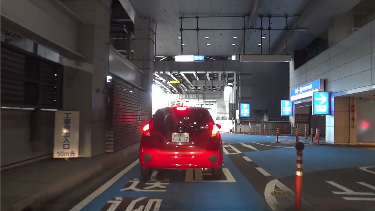 【入退場】JRセントラルタワーズ駐車場の西口から入場してM5Fに駐車後、西方面から退場し、名鉄百貨店本館横（ミッドランドスクエア前）を経由して名古屋駅前交差点まで走行!  2025.11.8