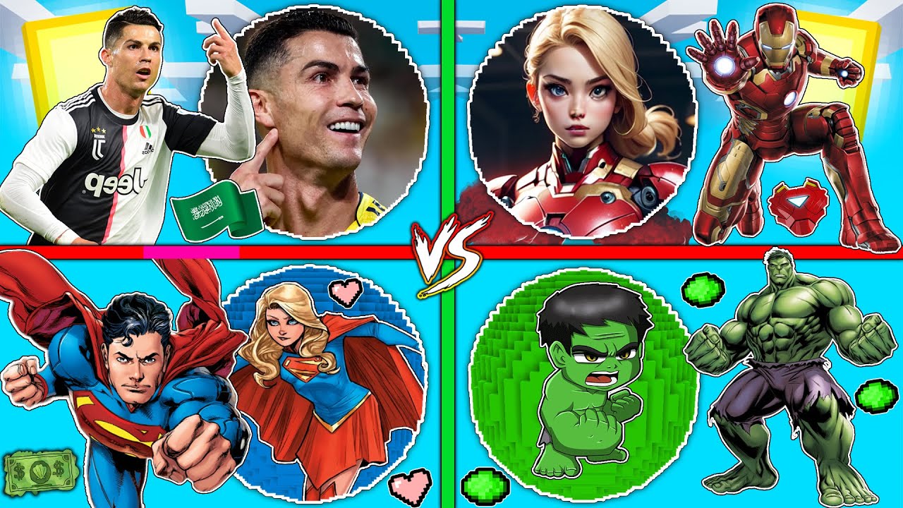 فلم ماين كرافت : كوكب منطاد عائلة ايرون مان ضد هالك ضد سوبرمان ضد رونالدو !!؟ 🔥😱