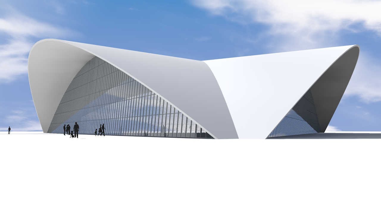 ARCHICAD 双曲線断面のシェルでCNITのようなもの / Something like CNIT, Paris