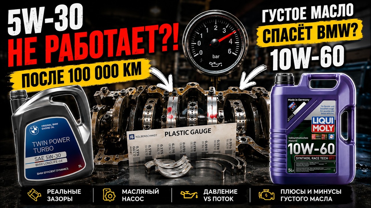 После 100 000 км масло 5W-30 уже не работает? Разбираем миф про BMW и 10W-60 #hellcar