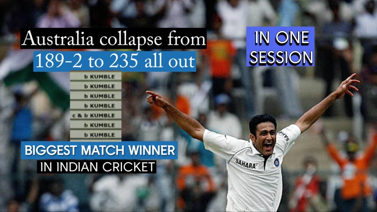 Kumble destroys Australia - from 189/2 to 235 all out inside a session - Border Gavaskar Trophy