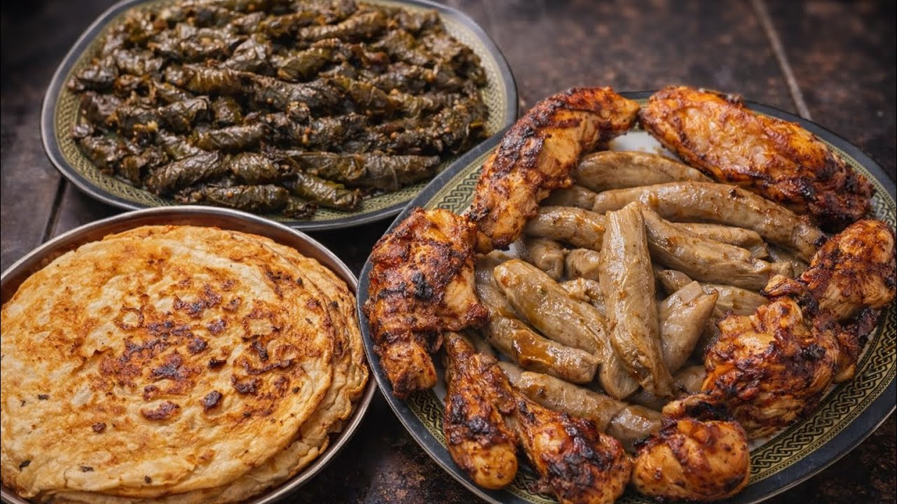 سفرة المحاشي الملكية محشي ورق عنب و باذنجان و سر تسويه صح بتتبيله الخطيرة و رقاق باللحمه المفرومه😋👌