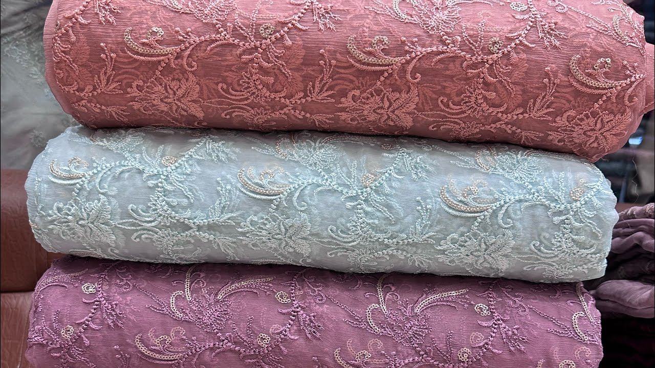 Premium quality chiffon embroidered dresses 3p