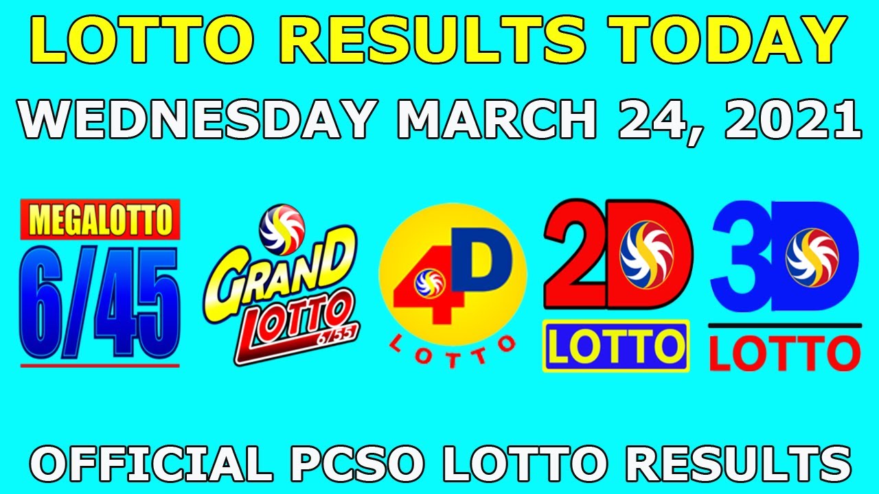 9pm Lotto Result March 24 2021 (Wednesday) PCSO Today
