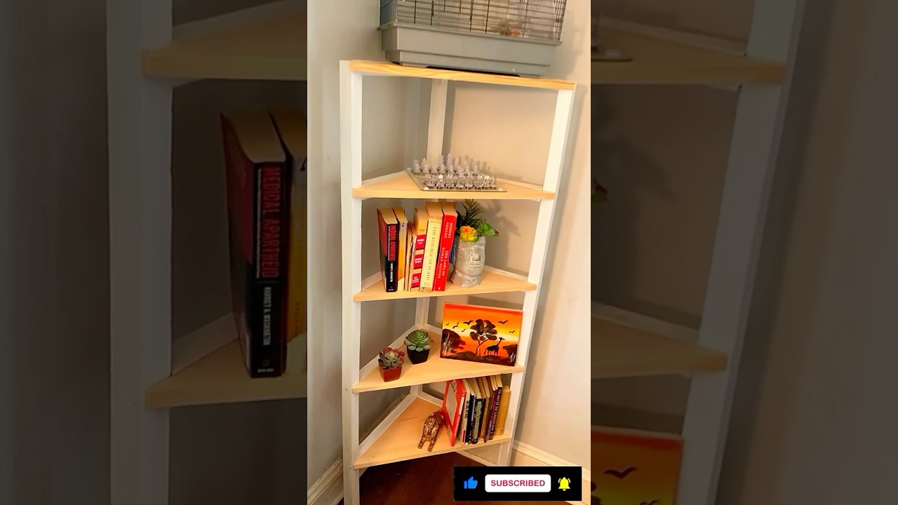 Diy corner bookshelf in 1 min | Full video available #diy #howto #shorts #woodworking