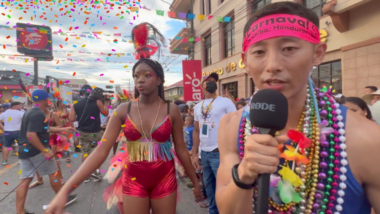Fui al carnaval MÁS GRANDE de Centroamérica | La Ceiba, Honduras 🇭🇳🎉😳