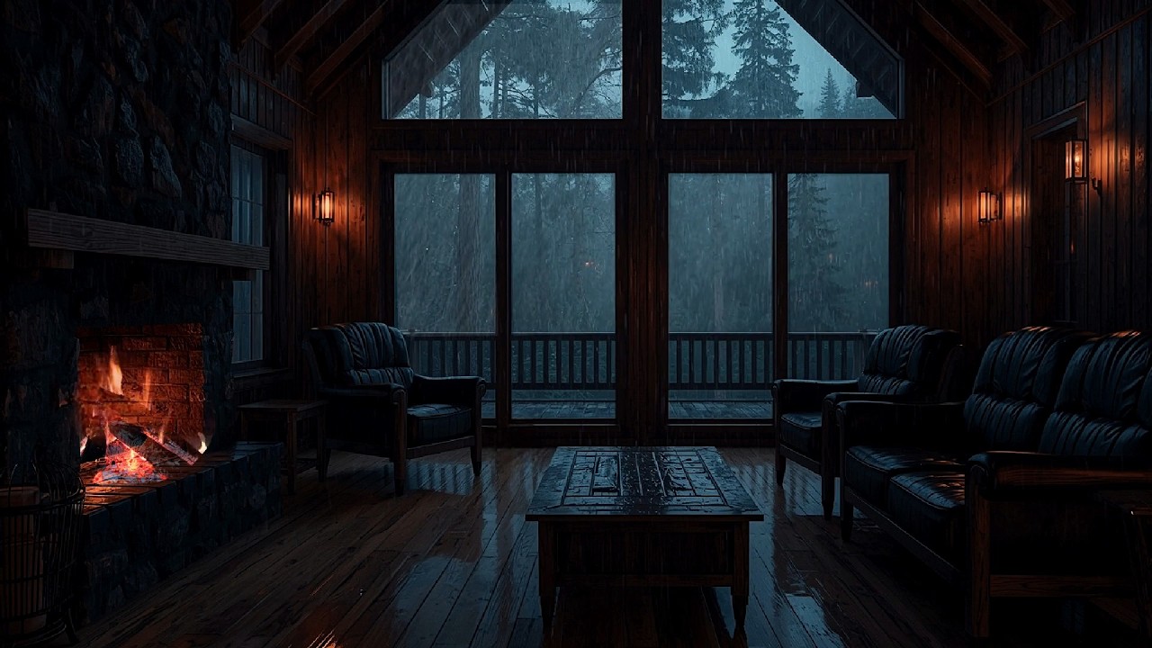Rain Sound in Forest ⛈️ Heavy Rain on Window for Fall Asleep Quickly | Calm Rain Atmosphere