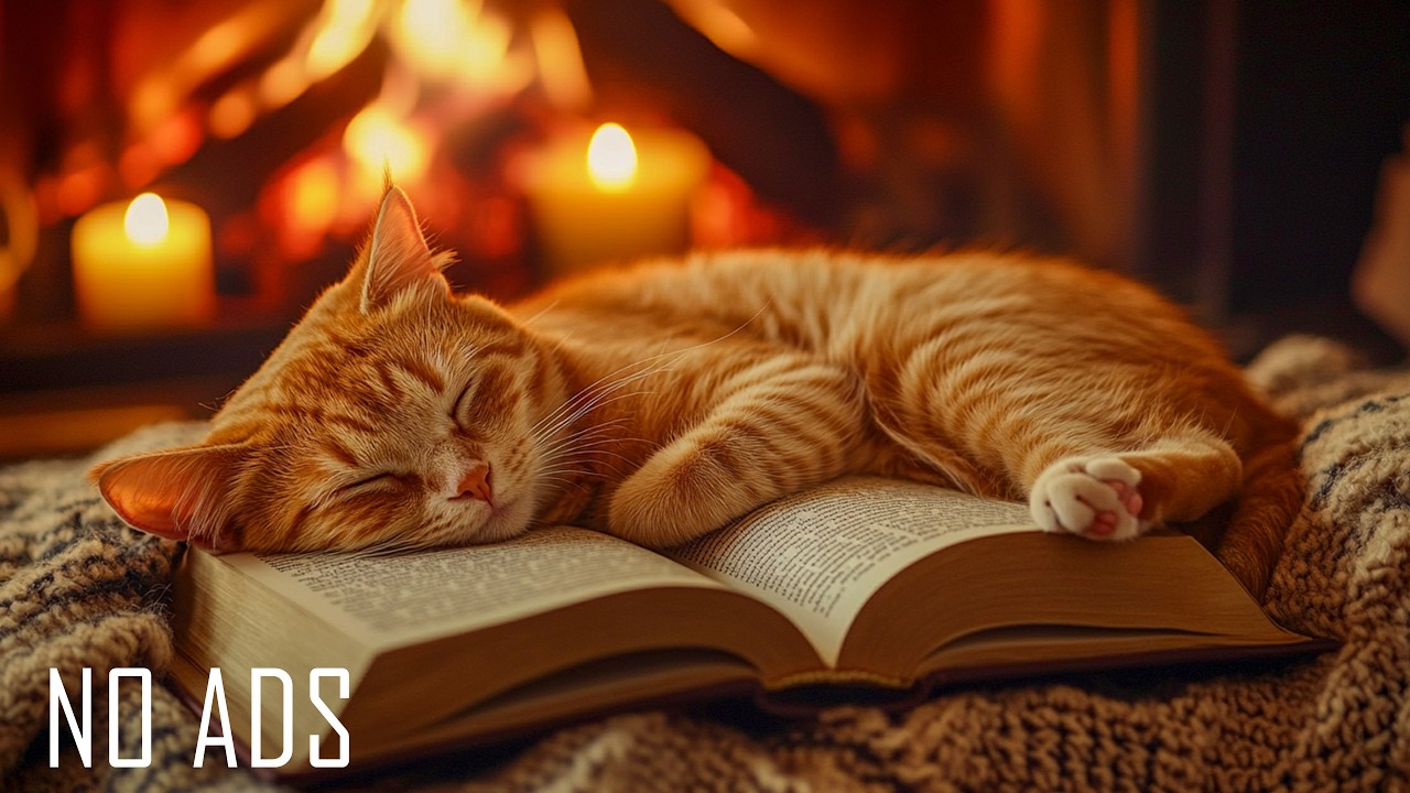 🐾🔥 12 часов успокаивающей музыки для кошек | Фортепиано, камин и звуки для спокойного сна