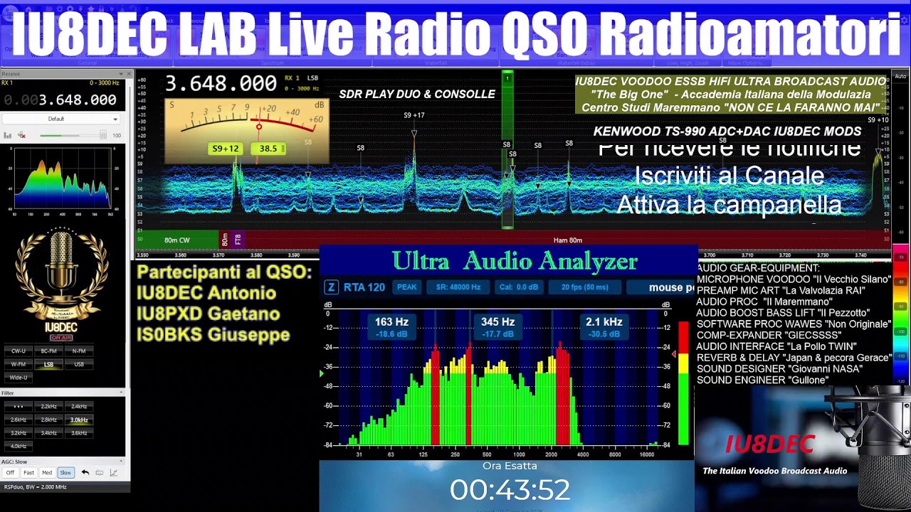 Radioamatori QSO  3.648 MHz 25/01/2026 #ESSB #Audio #HiFi #Voodoo #Broadcast #HAM #RADIO #Live