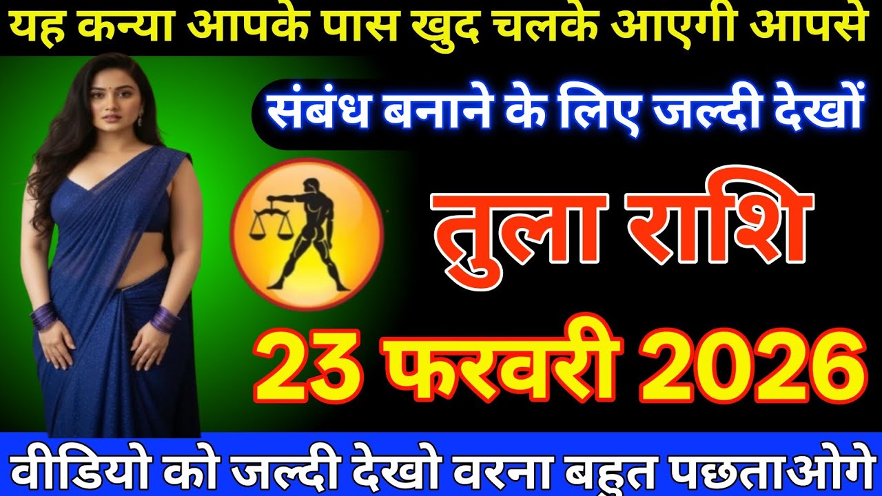 #तुला राशि दिनांक 23 फरवरी 2026 यह कन्या आपके पास खुद चलके आएगी आपसी संबंध बनाने के लिए जल्दी देखो#
