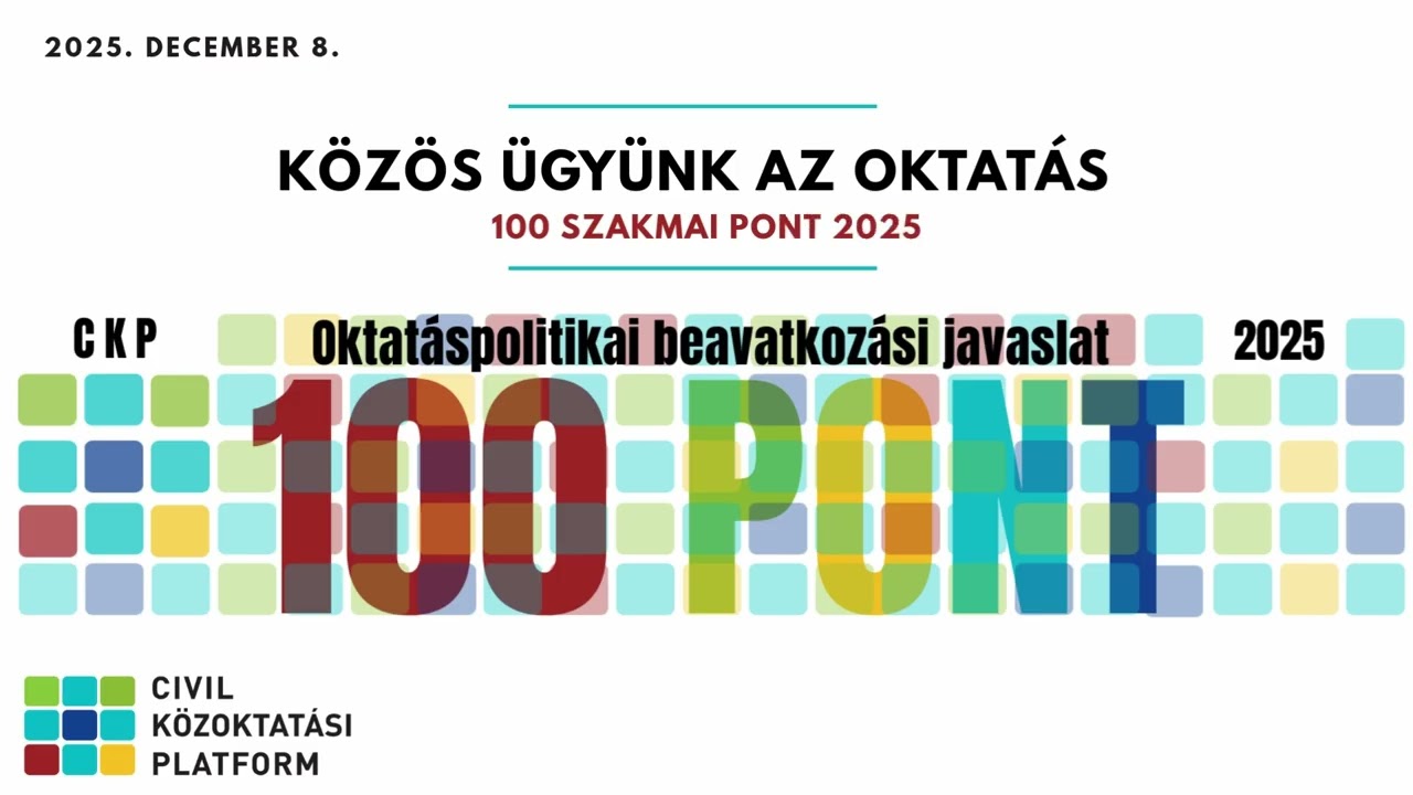 Oktatáspolitikai beavatkozási javaslatok 100 pontban 2025 - Civil Közoktatási Platform