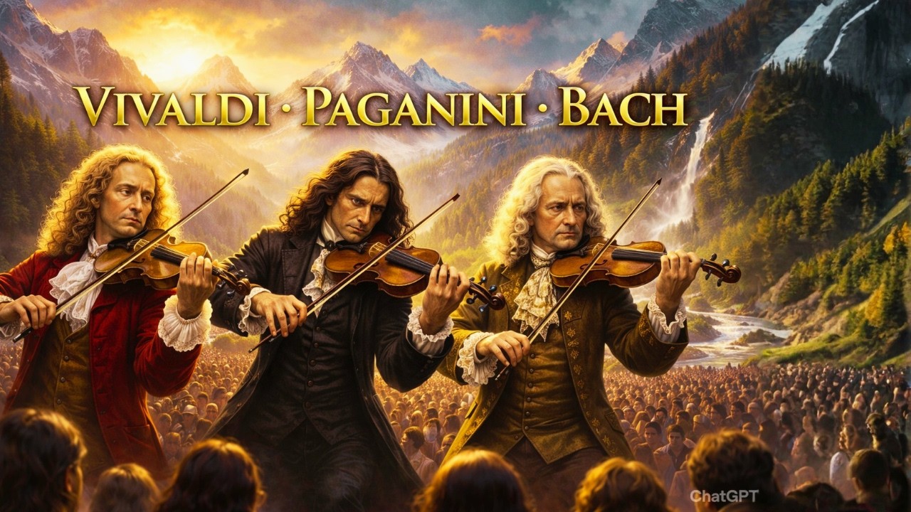🎻Vivaldi Paganini Bach Inspired Solo Violin Music 🎻 Pure Baroque Virtuoso Performance |
