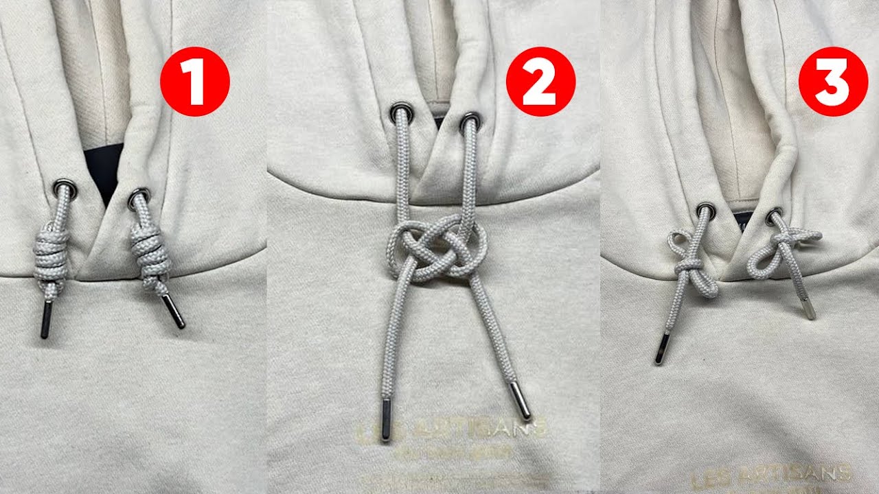 How to tie hoodie strings / TOP 3 hoodie string knot / How to Tie A Hoodie drawstrings