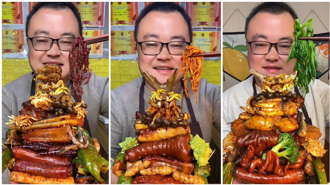 Mukbang#78 :Eat belly pork, 😋😋 Fried skewers. Noodles 🍜🍜#belly #mukbang #bellyyummyfood 