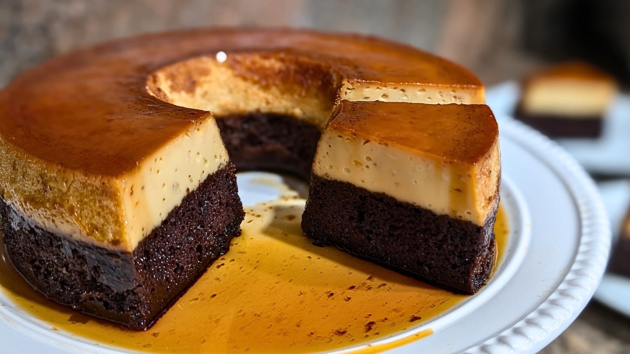¿No Tienes Horno? CHOCOFLAN O PASTEL IMPOSIBLE EN ESTUFA! Receta 2en1, Fácil y Deliciosa Paso a Paso