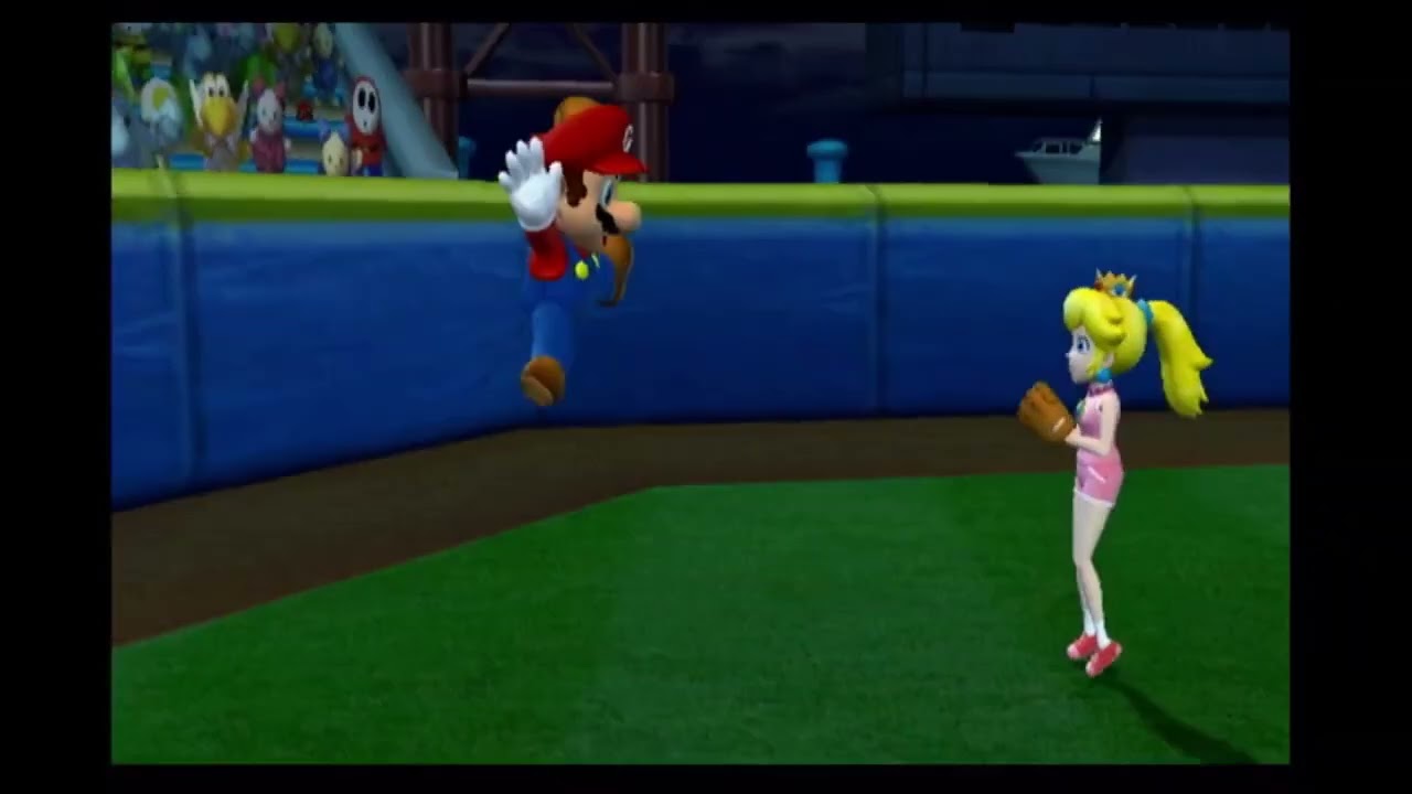 Mario Super Sluggers - Peach Monarchs VS Daisy Flowers - Mario Stadium (Night) (Game 7)