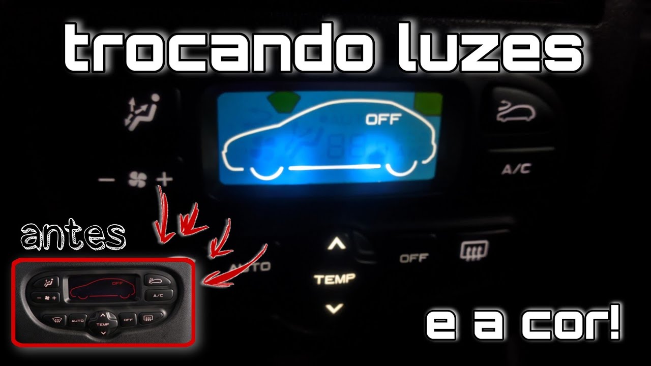 como trocar lâmpadas e cor do ar digital peugeot 206/207  |  canal Car Play