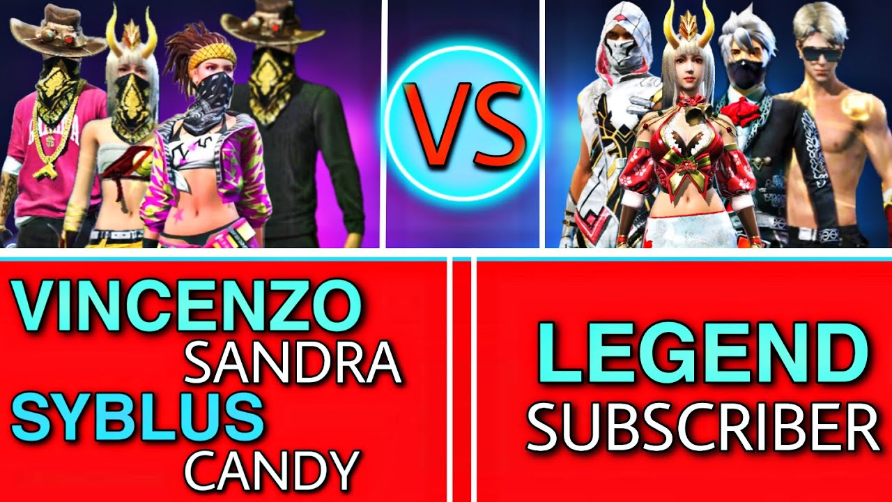 VINCENZO & SYBLUS & SANDRA & CANDY VS LEGEND SUBSCRIBERS Clash Squad Custom Match || 2boy 2girls🎯📌🇦🇱