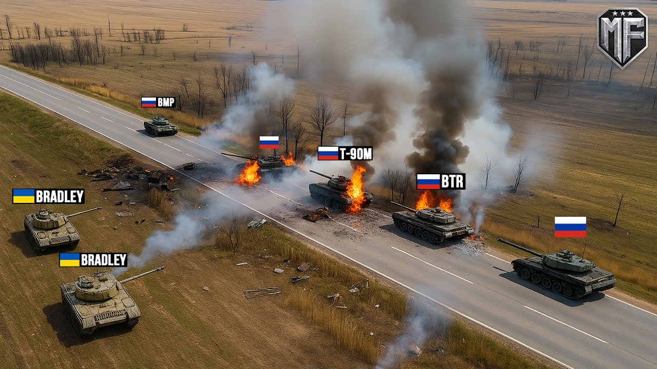 Ukrainian Bradleys AMBUSH Russian Tanks - Then THIS Happened...