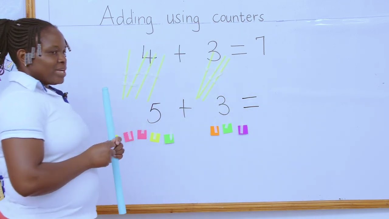How to add 2 single digit numbers using counters | Addition | CBC Grade 1 Math Lesson