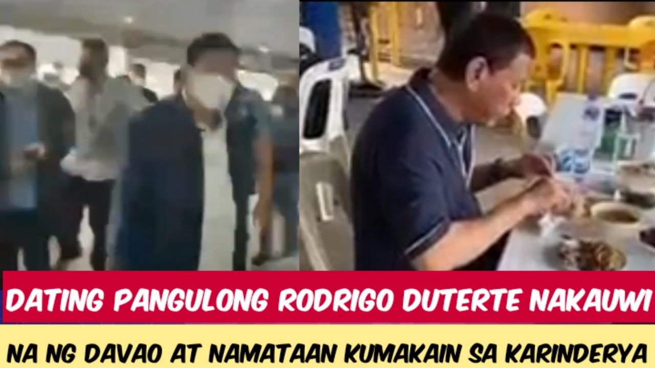 DATING PANGULONG RODRIGO DUTERTE NAKAUWI NA SA DAVAO AT NAMATAANG KUMAKAIN SA ISANG KARINDERYA !