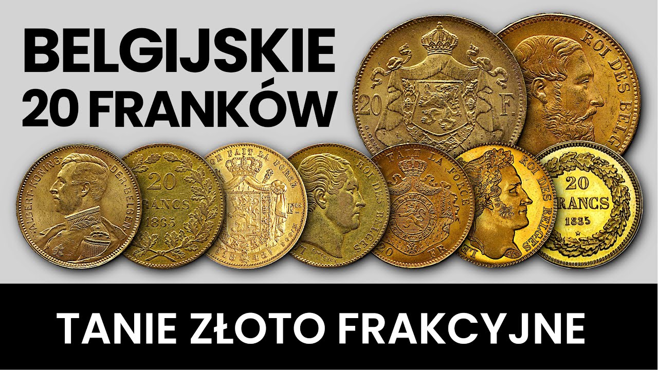 Tanie złoto frakcyjne - Belgijskie 20 Franków