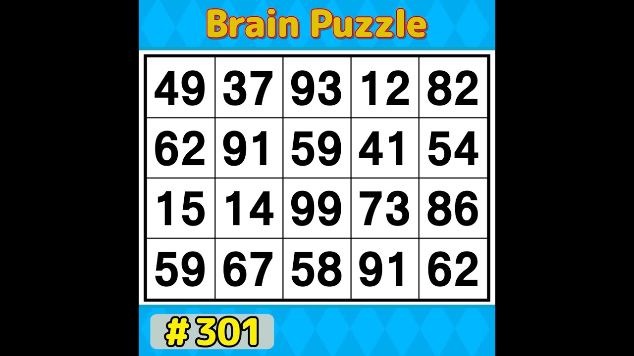 【Number Search】 Can You Find Them All? 《Brain training》 #301