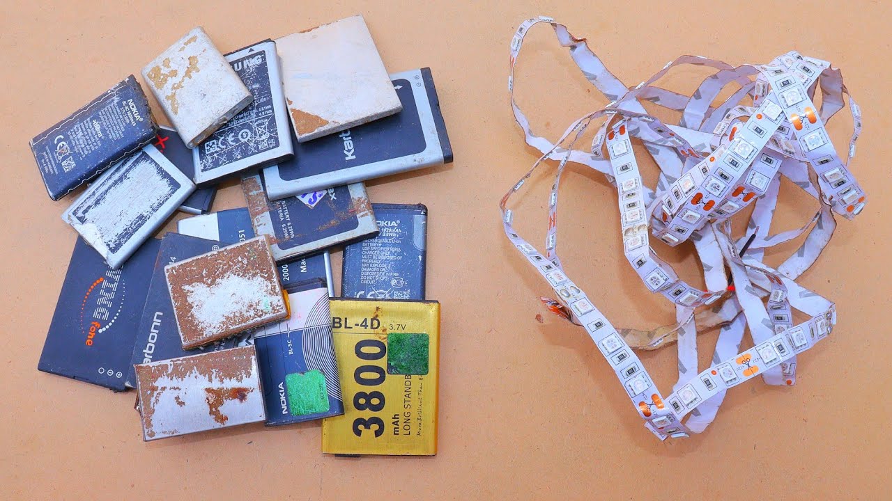 Awesome uses of old led strip lights | old Mobile battery's